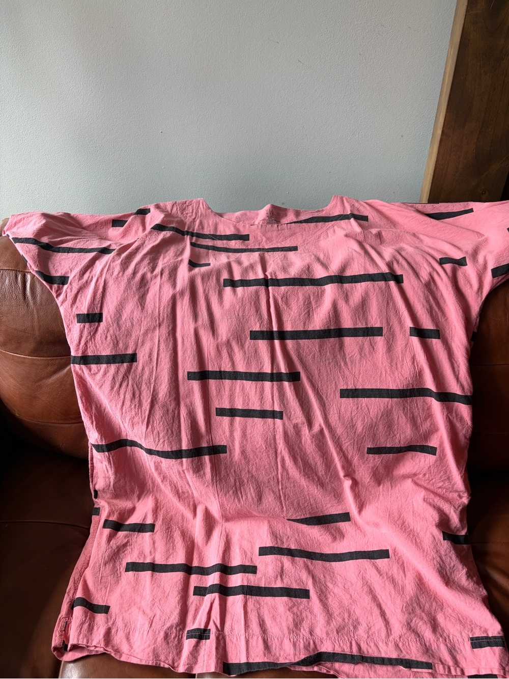 UZI NYC Pink Mini Dress with Black Stripe Details - Picture 2 of 3